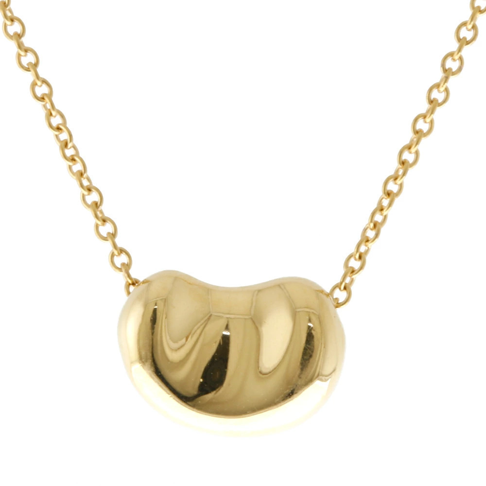 Tiffany Co Elsa Peretti Bean Necklace Yellow Gold